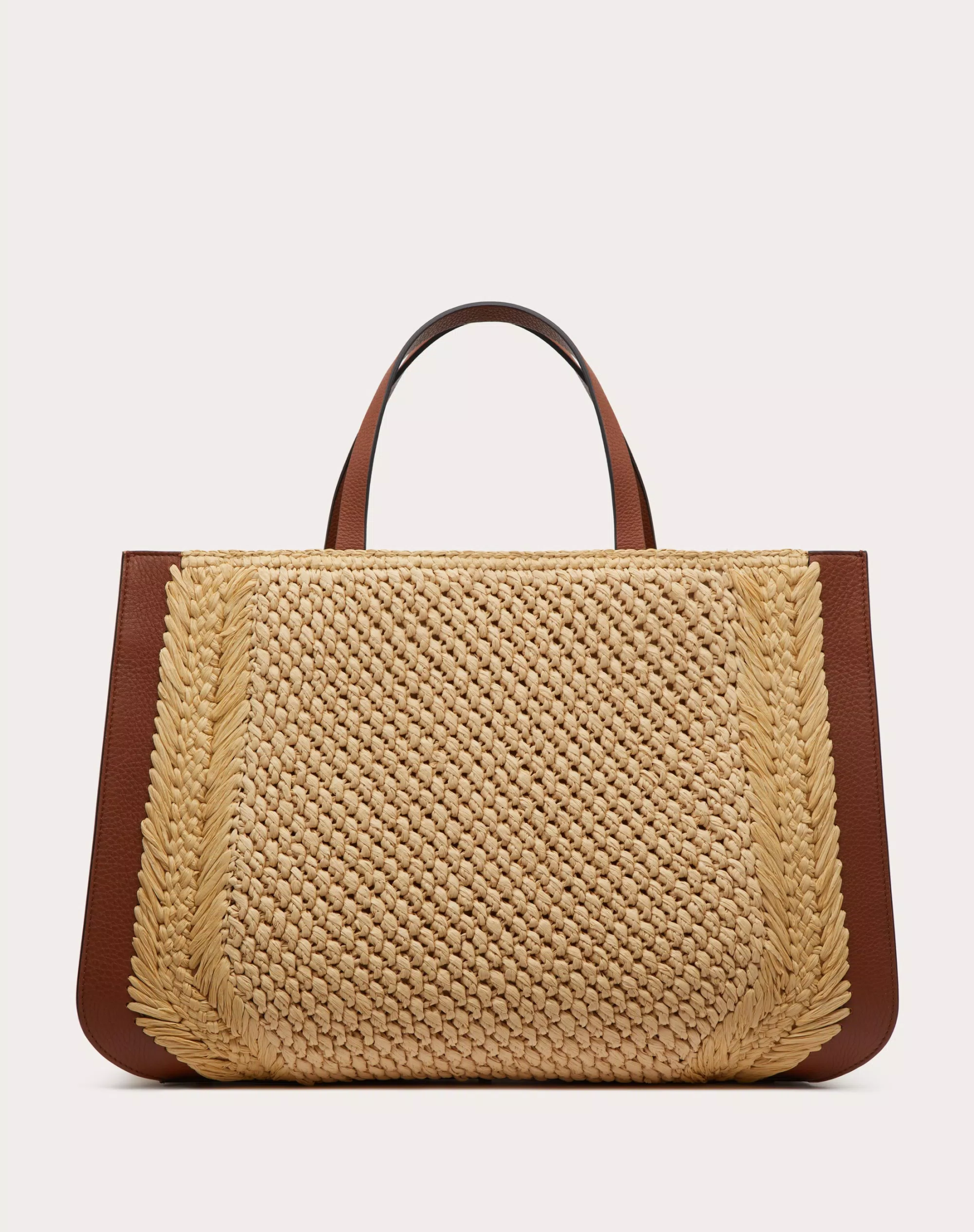 VLOGO SIGNATURE RAFFIA HANDBAG